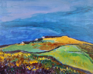 Acryl schilderij, Maya Wildevuur, St Just, 2002